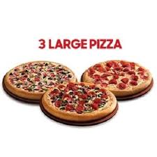 Any 3 large pizzas