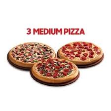 Any 3 medium size pizza