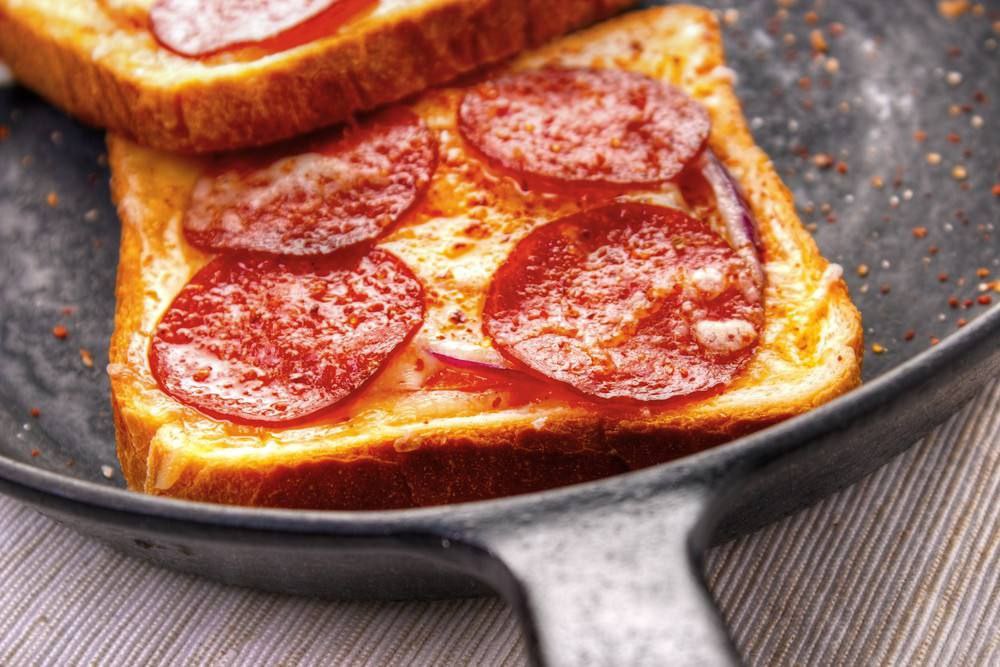 Pepperoni and cheese toast