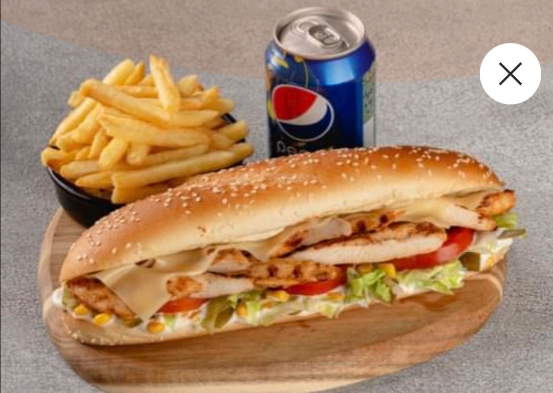 Chicken sub meal