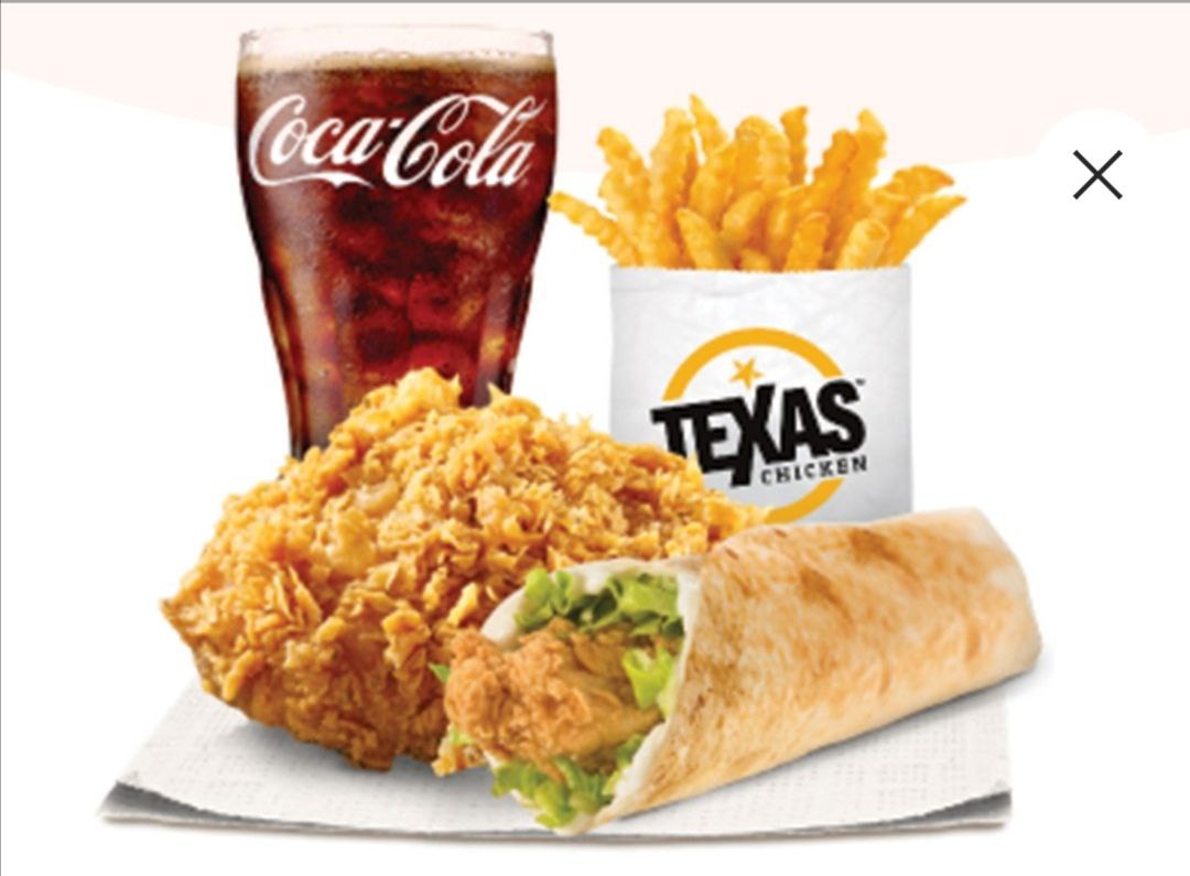 1 chicken piece and 1 tender wrap value meal