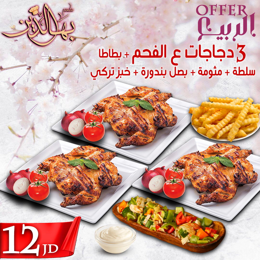 3 دجاج ع الفحم 