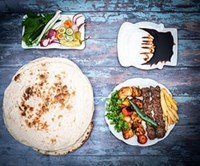 Tawook meal with meat kebab